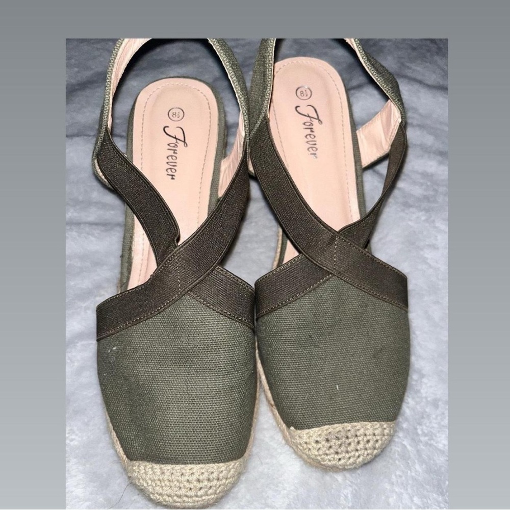 Sage green closed toe wedges